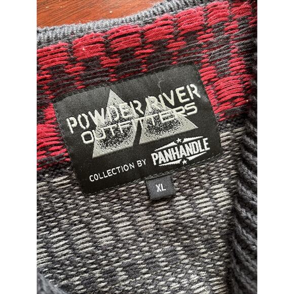 Powder River Outfitters Womens Long Cardigan Duster Sweater XL Fair Isle Ruffle - Picture 6 of 9